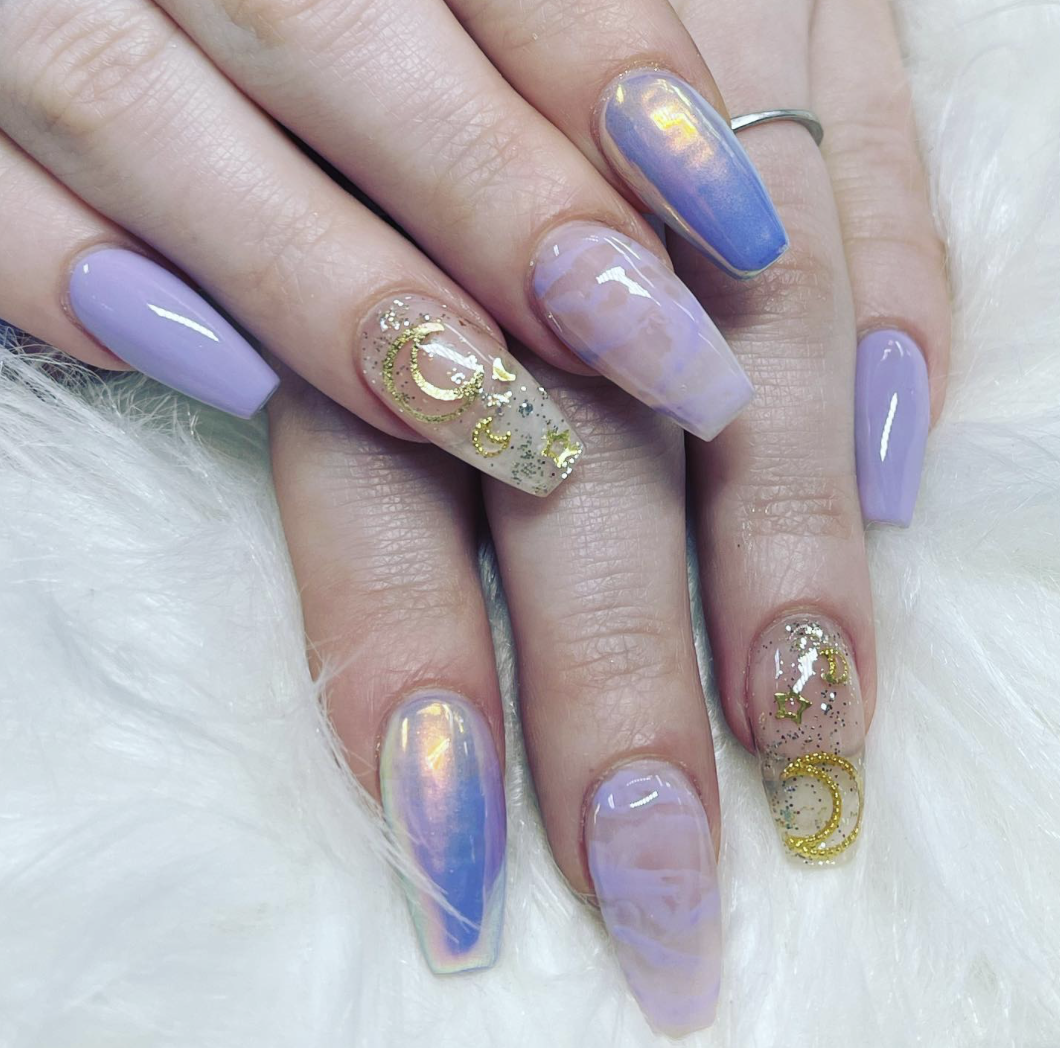Lavender nail design